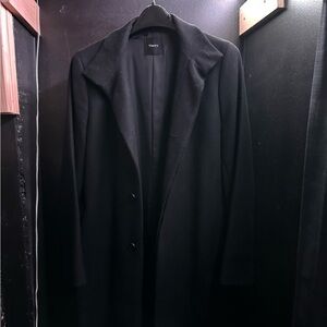 Theory Men's Elegant Black Trench Coat